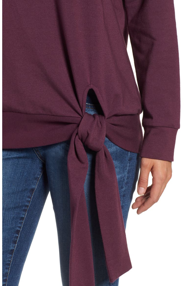 Tie Knot Sweatshirt, Alternate, color, PURPLE POTENT