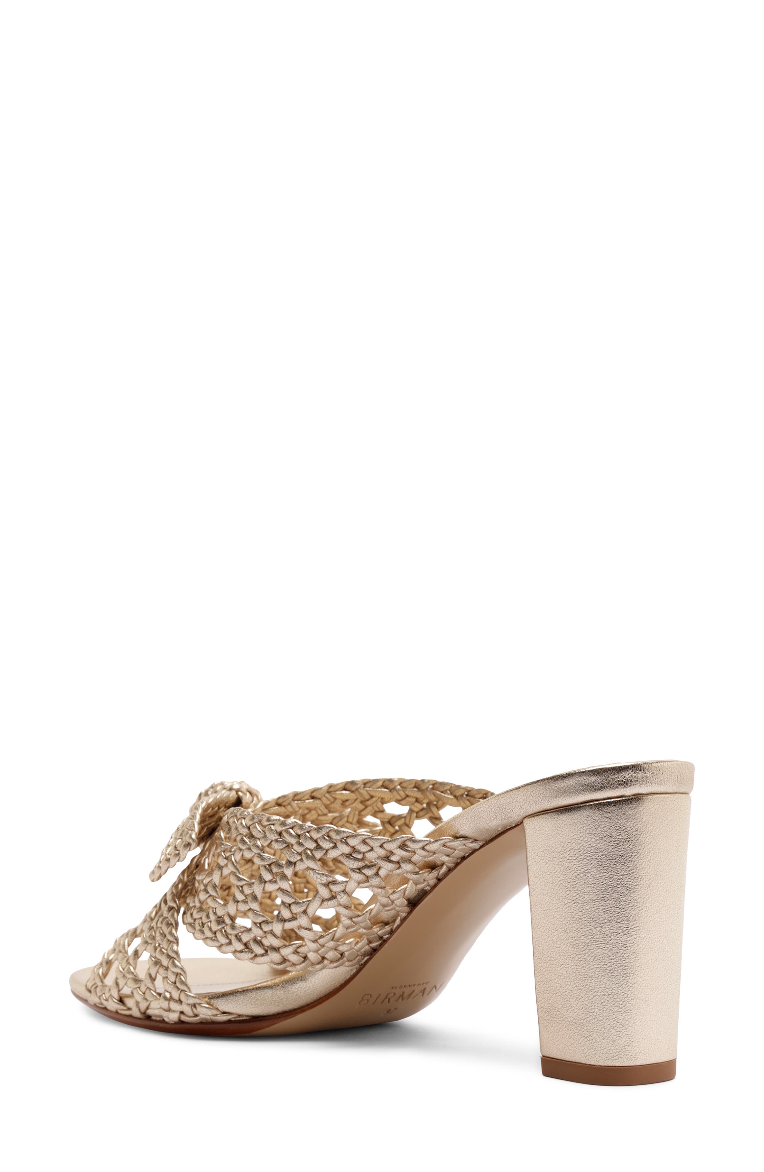 Alexandre Birman Belinda Woven Block Heel Sandal, Alternate, color, Golden