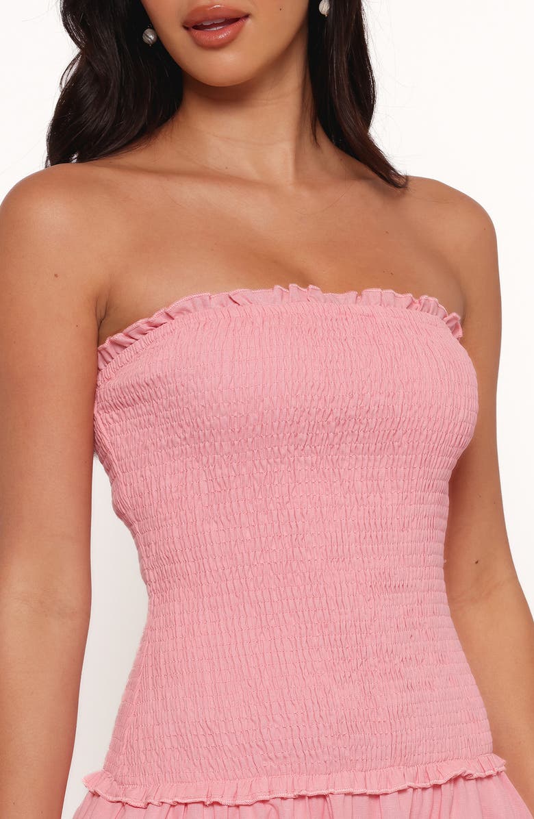 Petal & Pup Bea Smocked Strapless Cotton & Linen Maxi Dress, Alternate, color, Soft Pink