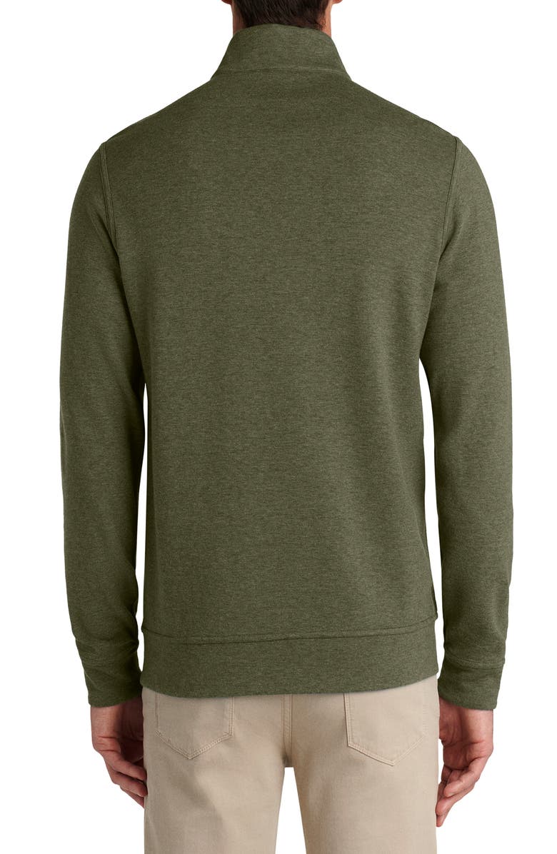 Bugatchi Reversible Quarter Zip Cotton Blend Pullover, Alternate, color, Khaki