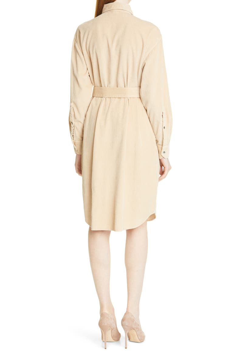 Desterig Belted Long Sleeve Corduroy Shirtdress, Alternate, color, LIGHT CAMEL