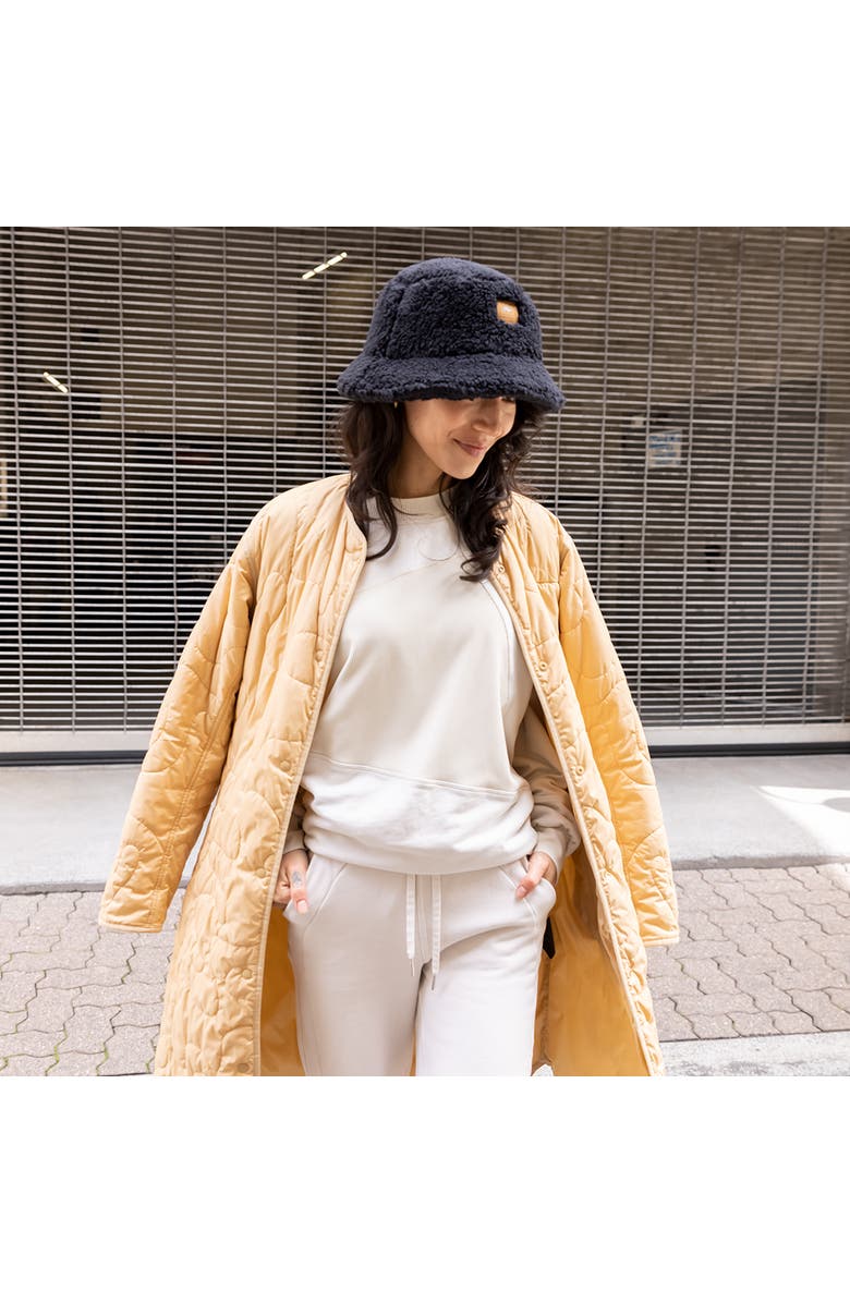 Turtle Fur Stomp Fleece Bucket Hat, Alternate, color, Black