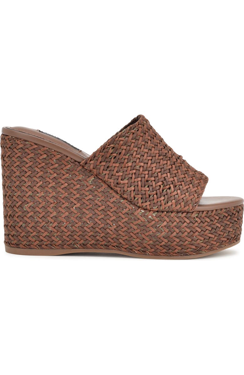 Nine West Everie Platform Wedge Sandal, Alternate, color, Dbr01