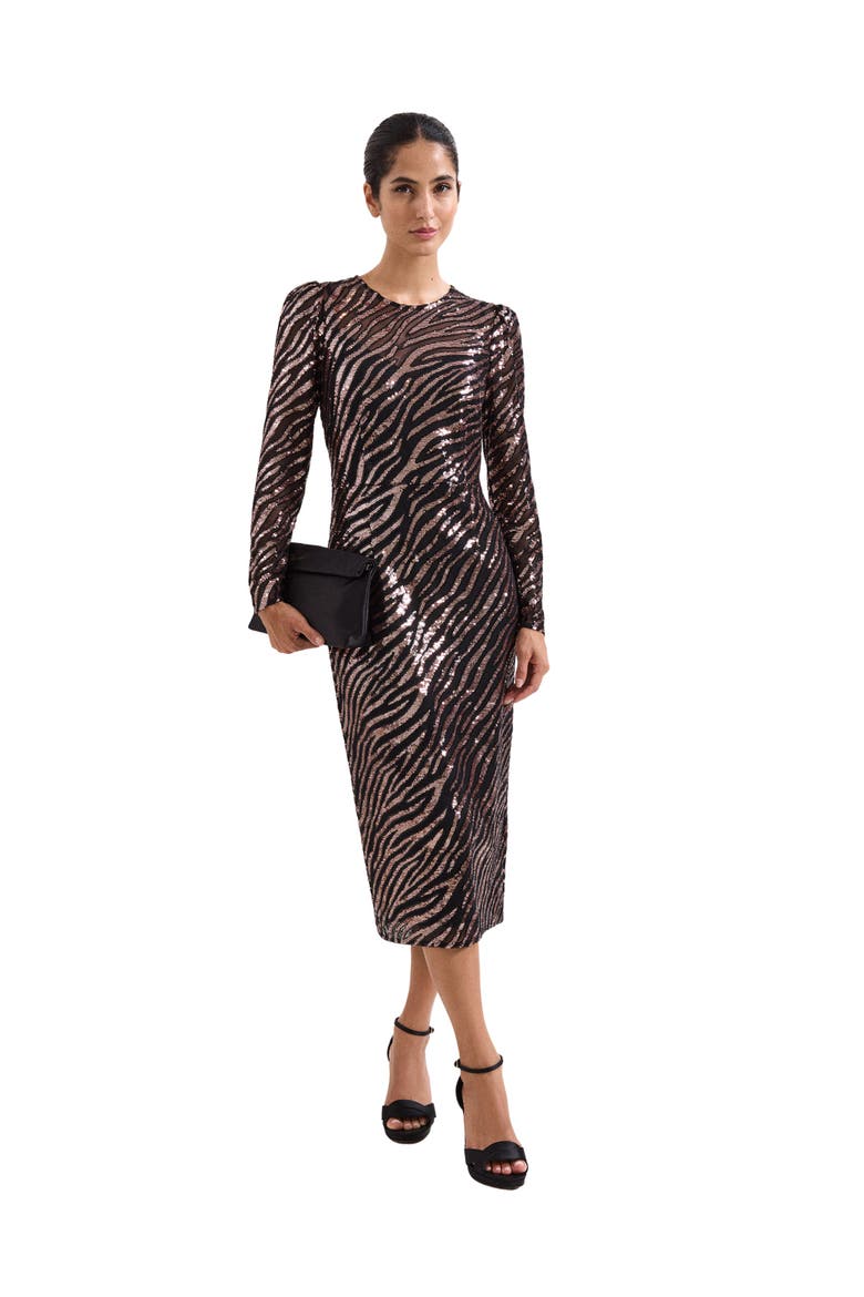 Kate Sequin Dress, Main, color, Black Multi