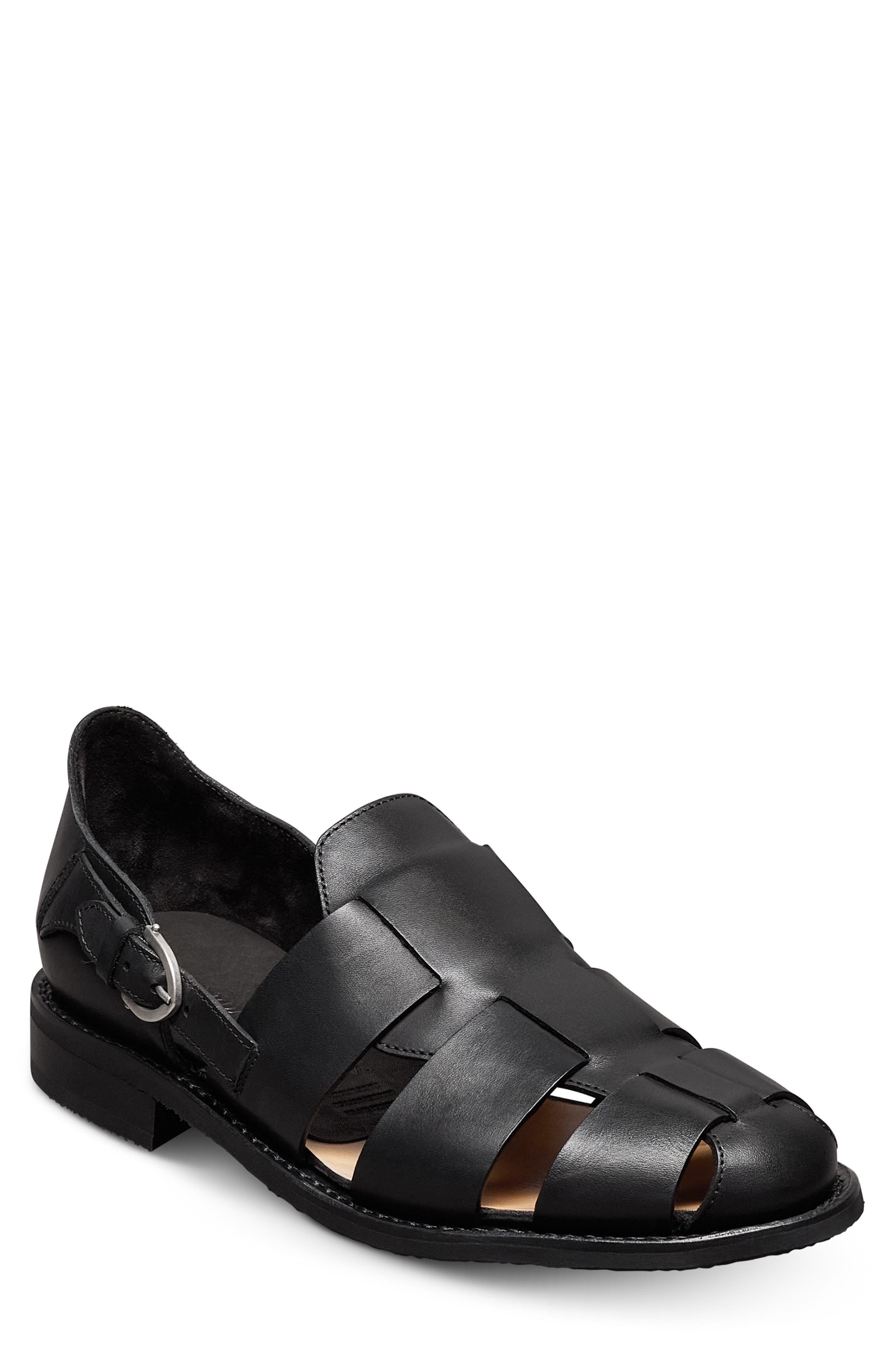 Ravello Fisherman Sandal, Main, color, BLACK