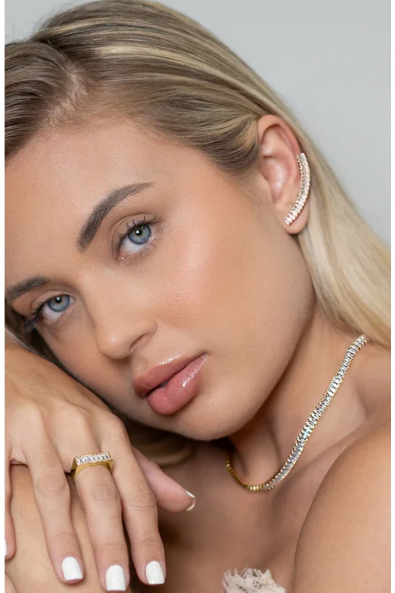 Izzy Crystal Crawler Earrings, Alternate, color, GOLD