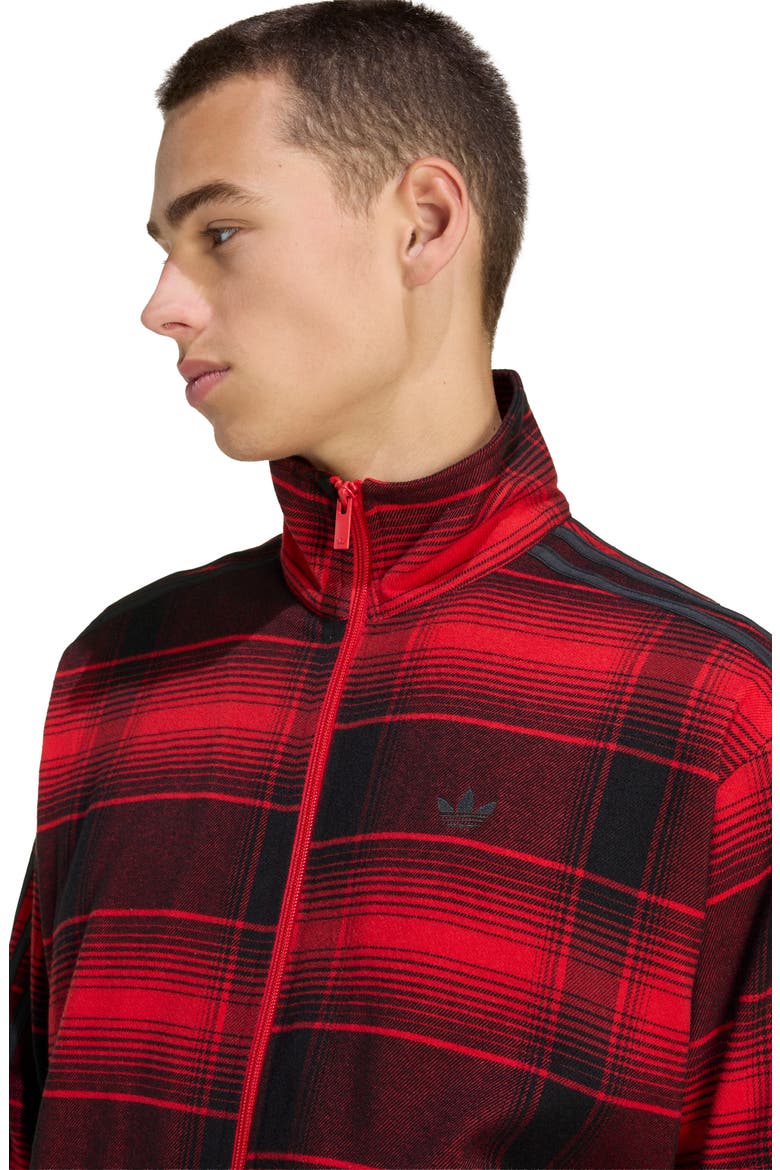 Firebird Plaid Track Jacket, Alternate, color, BETTER SCARLET/ BLACK/