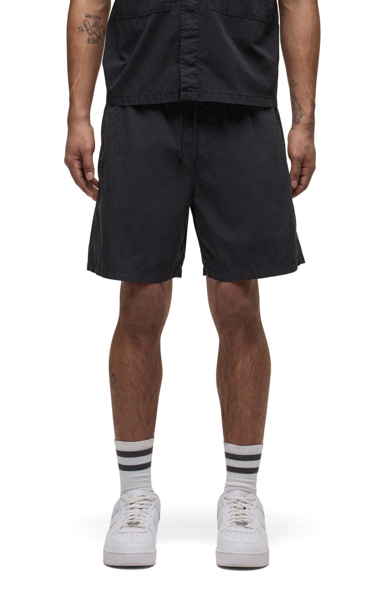 Hudson Jeans Cotton Blend Drawstring Shorts, Main, color, Black Slate