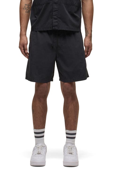 Cotton Blend Drawstring Shorts