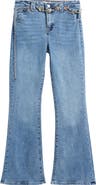Tractr Kids' Western Flare Leg Jeans with Chain Belt