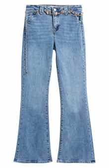 Kids' Western Flare Leg Jeans with Chain Belt
