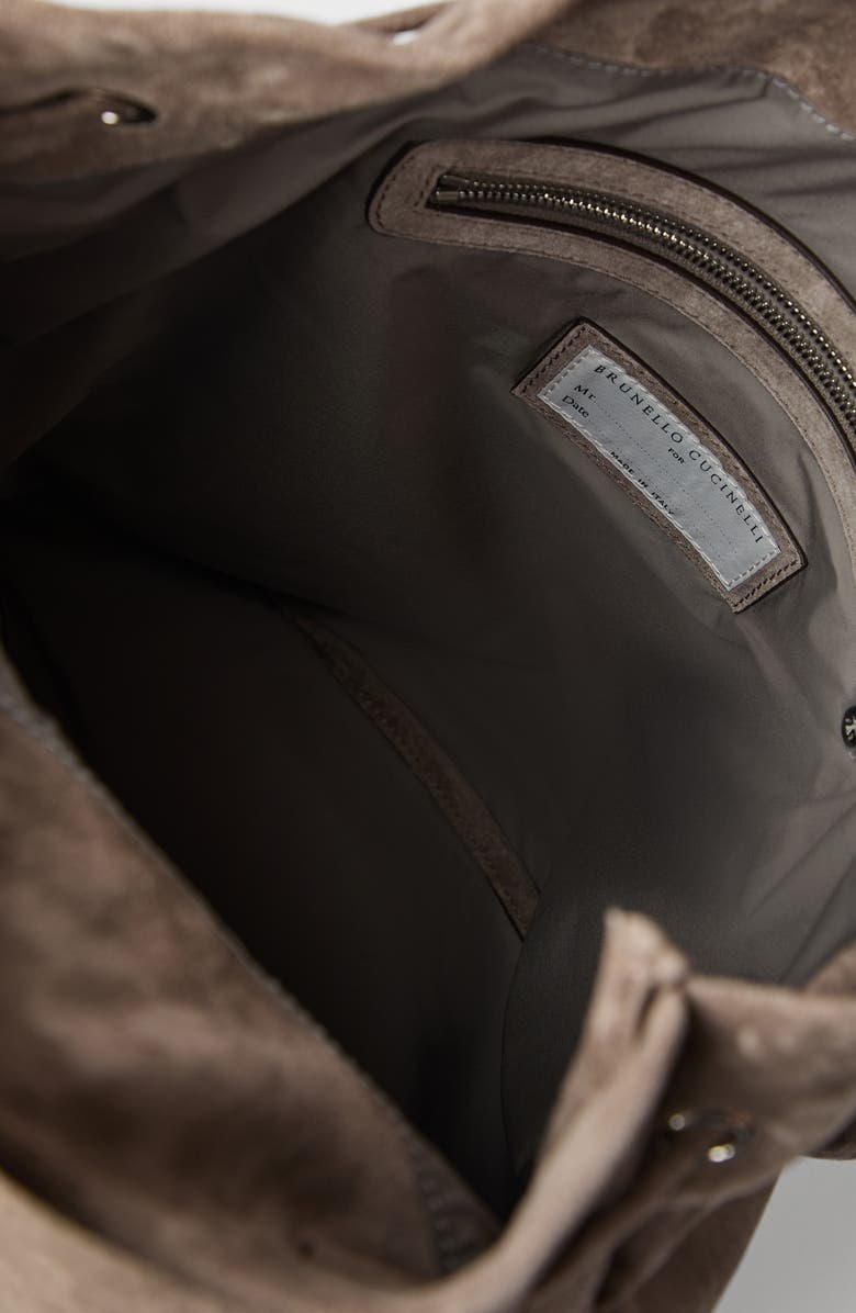 Brunello Cucinelli Suede leisure backpack, Alternate, color,