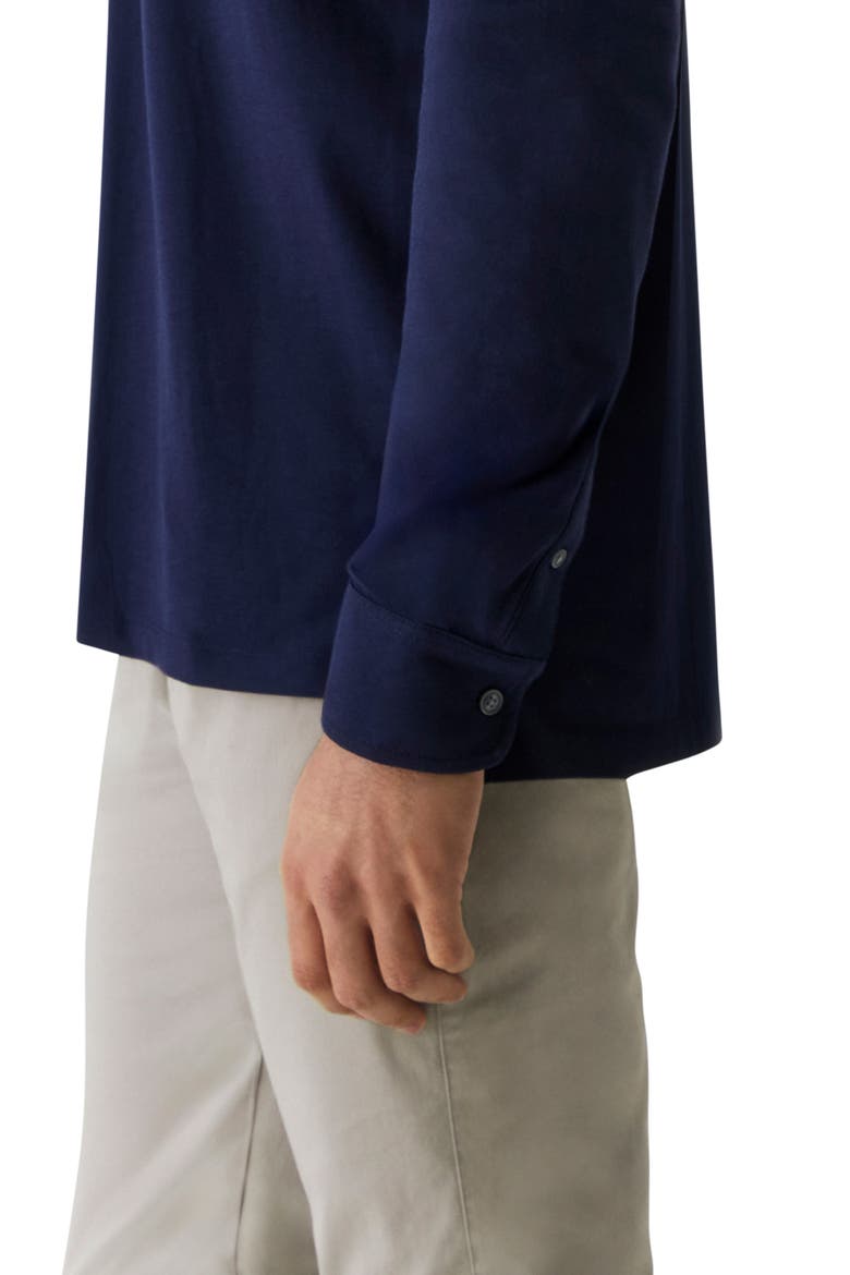 Omaha Brrr° Performance Long Sleeve Polo, Alternate, color, MALTESE BLUE