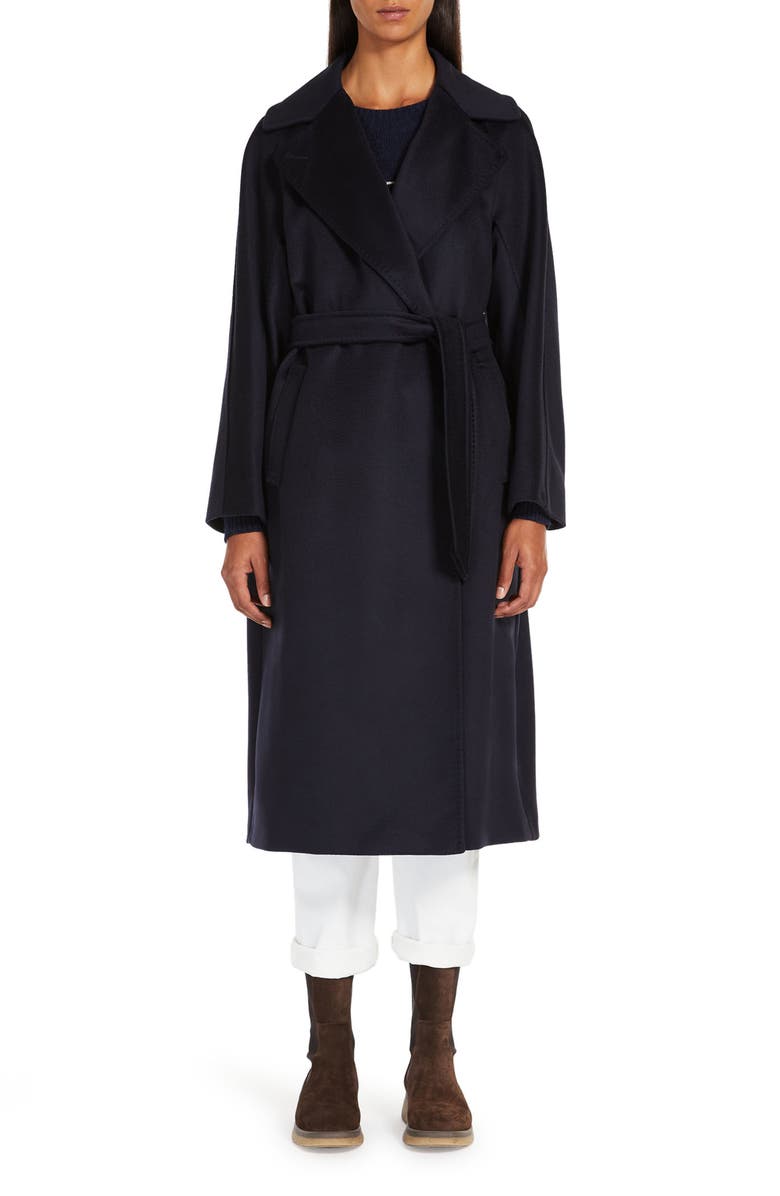 Weekend Max Mara Resina Virgin Wool Coat, Main, color, Navy