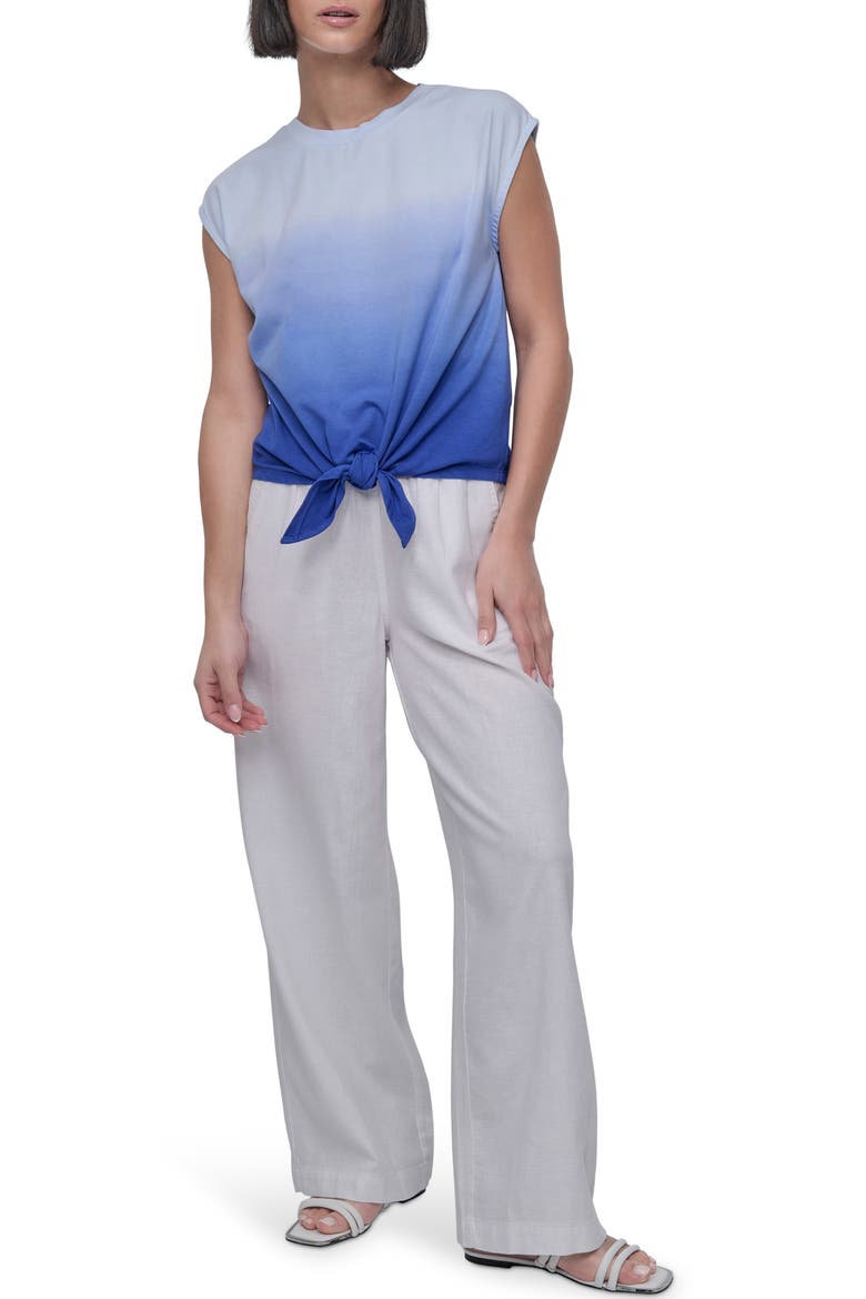 Dip Dye Tie Front T-Shirt, Alternate, color, DIP DYE CORNFLOWER
