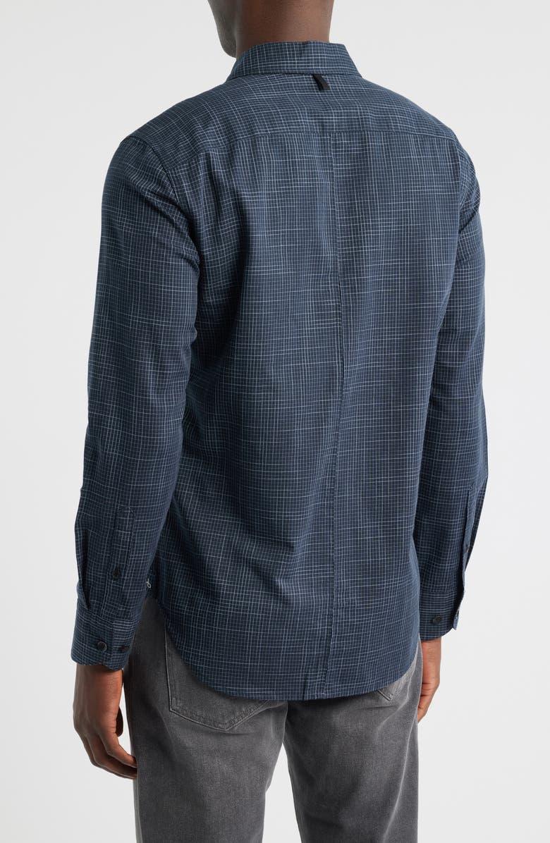 rag & bone Tomlin Crosshatch Cotton Button-Up Shirt, Alternate, color, Blue