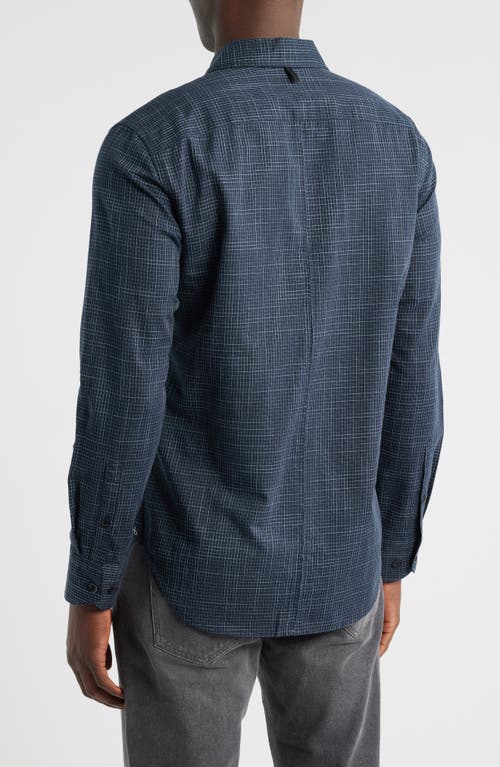 Rag & Bone Tomlin Crosshatch Cotton Button-up Shirt In Blue