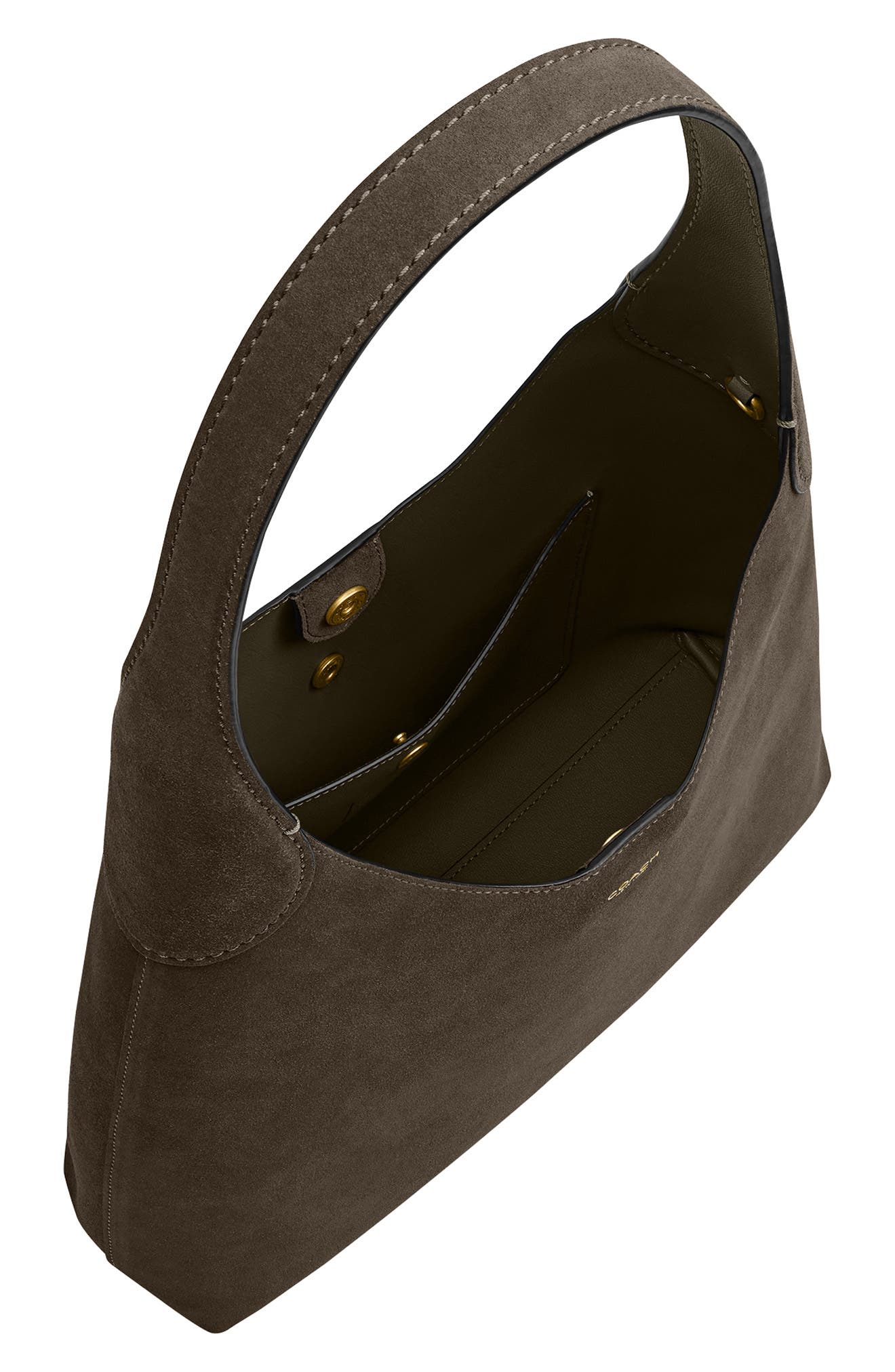 COACH Brooklyn 28 Suede Shoulder Bag, Alternate, color, Olive