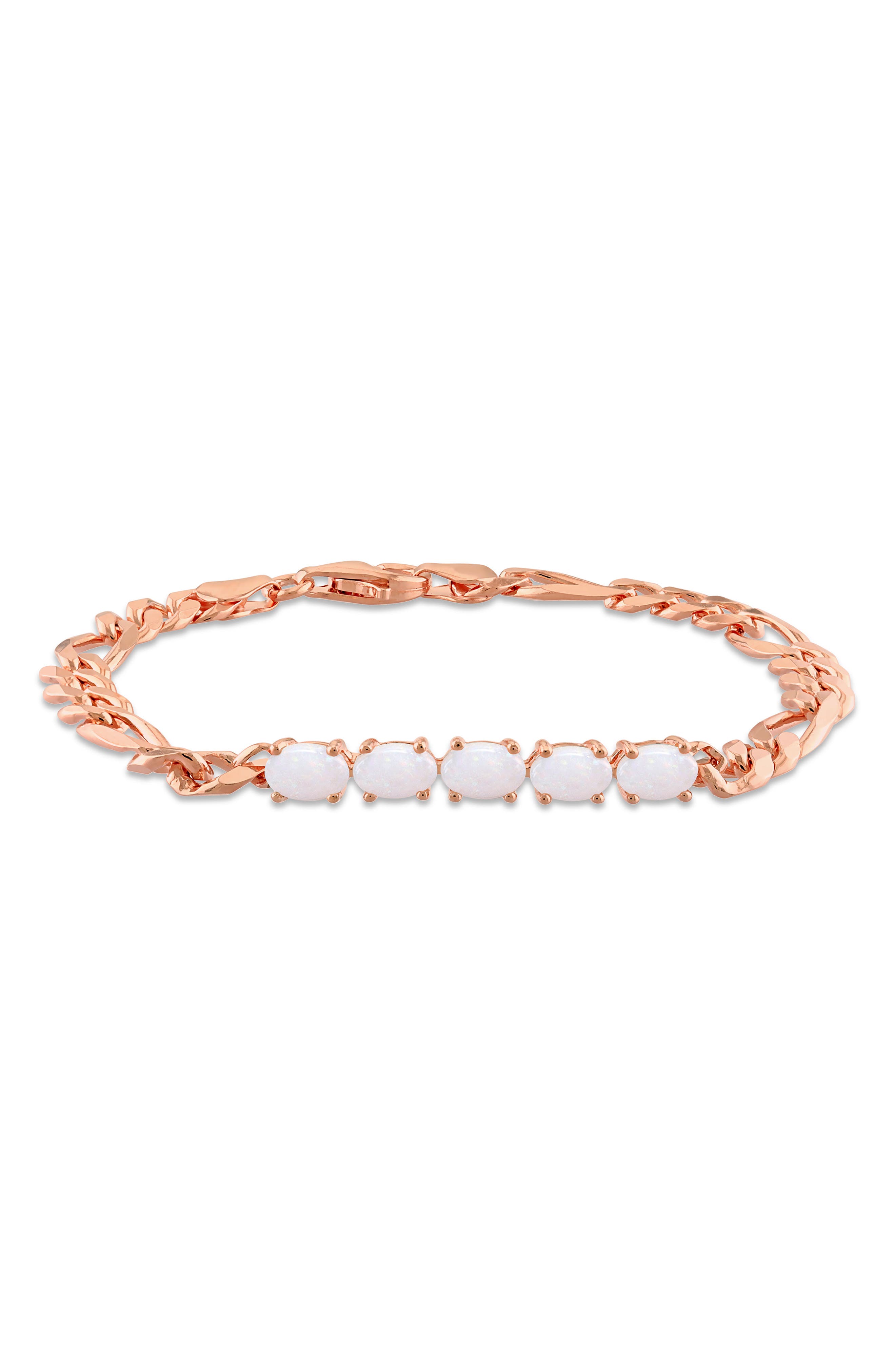 DELMAR Opal Birthstone Chain Bracelet