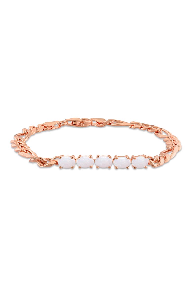 Opal Birthstone Chain Bracelet, Main, color, WHITE