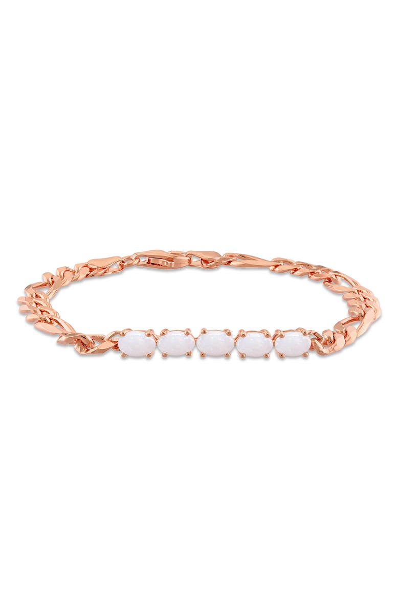 DELMAR Opal Birthstone Chain Bracelet, Main, color, White