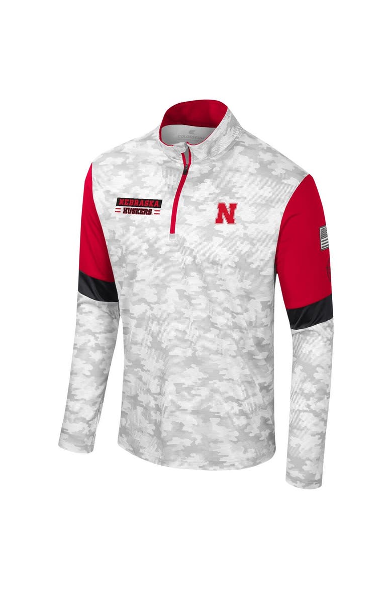 Men's Colosseum  Camo Nebraska Huskers OHT Military Appreciation Tomahawk Quarter-Zip Windshirt, Alternate, color, Camo