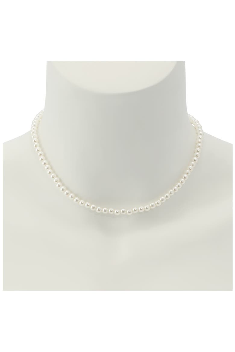 Imitation Pearl Mixed Chain Multi Strand Necklace, Alternate, color, PEARL/ WARM SILVER