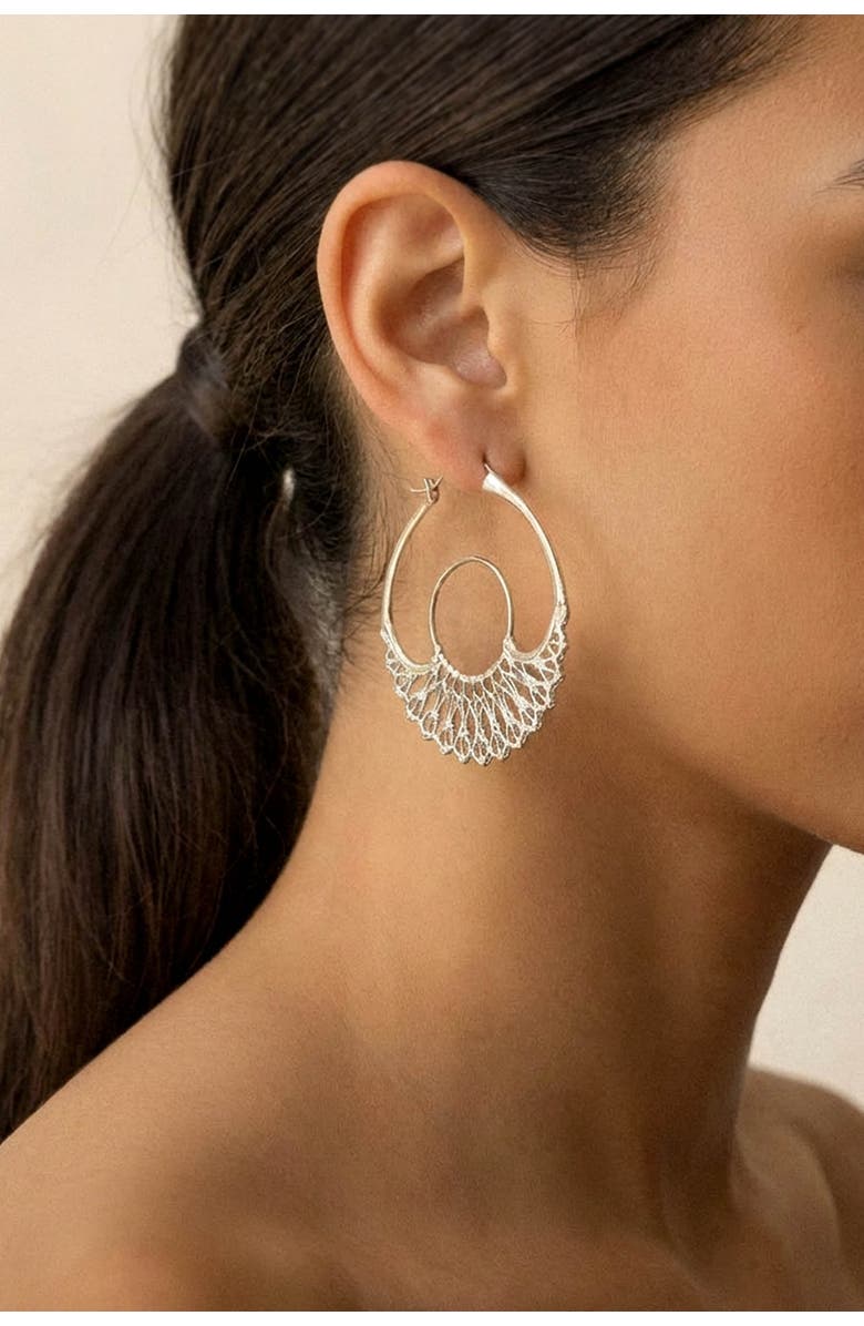 Astor & Orion Iris Hoops, Alternate, color, Silver