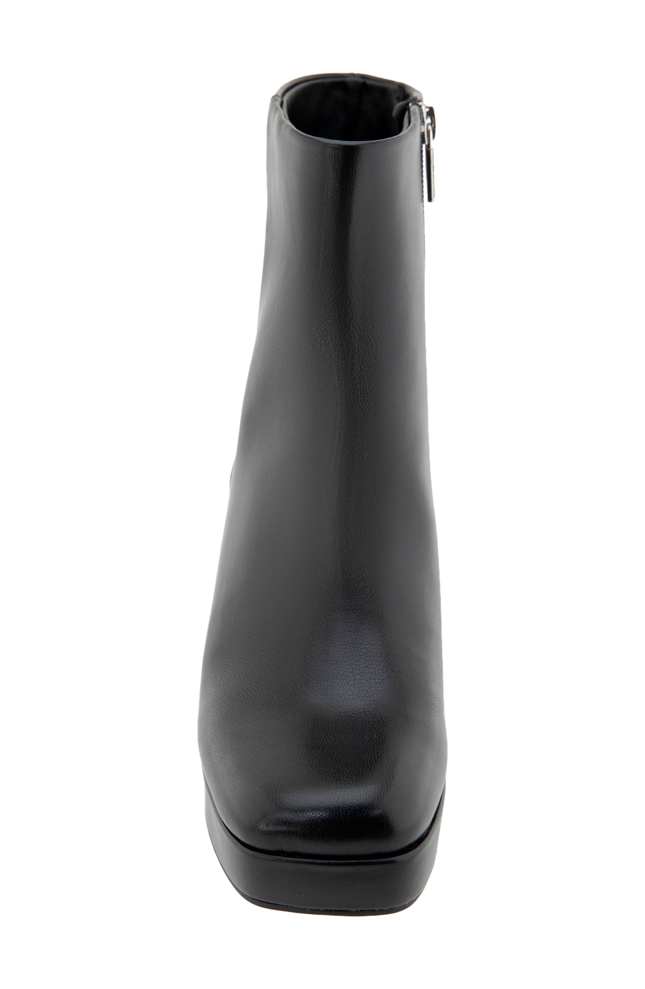 Klooney Faux Leather Platform Bootie, Alternate, color, BLACK