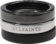 AllSaints Set of 3 Band Stacking Rings