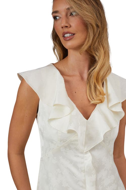 Oasis Satin Jacquard V-neck Bridesmaid Dress In White