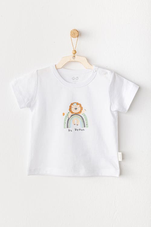 Shop Andy Wawa Casual Brave Lion T-shirt In White