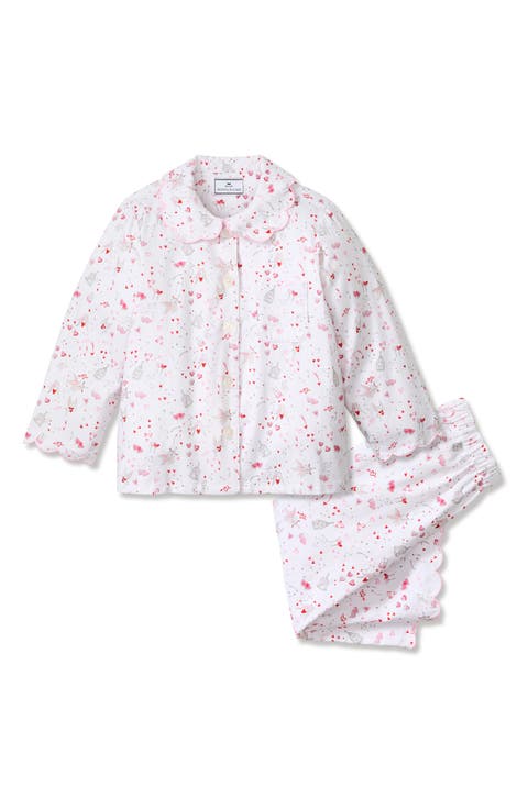 Kids' Colette Embroidered Collar Cotton Blend Twill Pajamas (Little Kid & Big Kid)