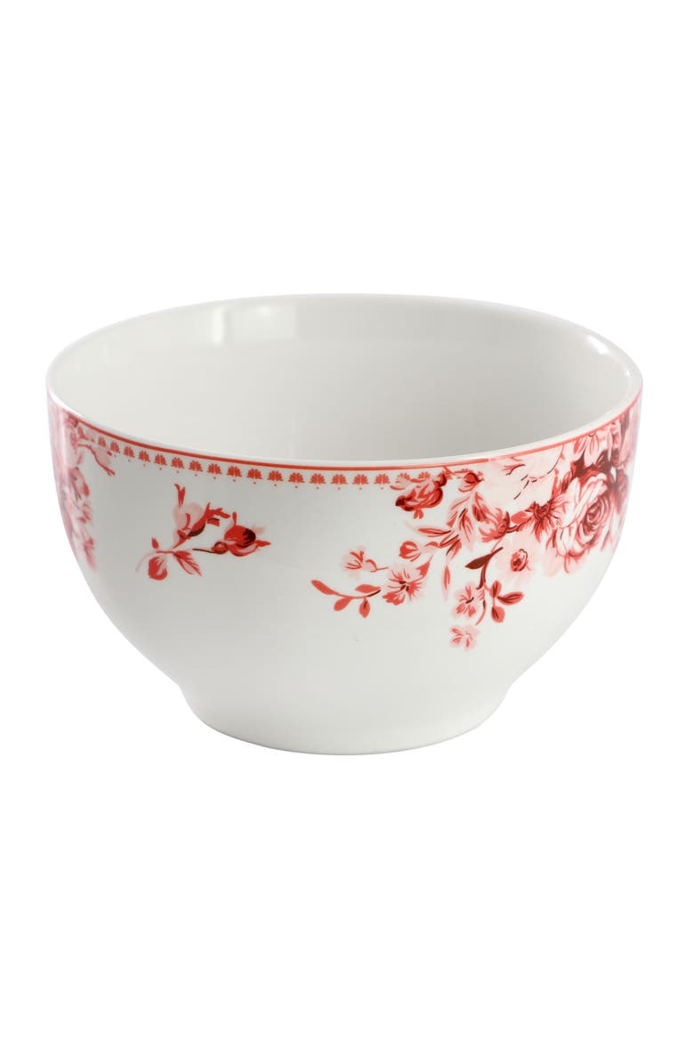Traditional  Rose 16 Piece Stoneware Dinnerware Set, Alternate, color, Red