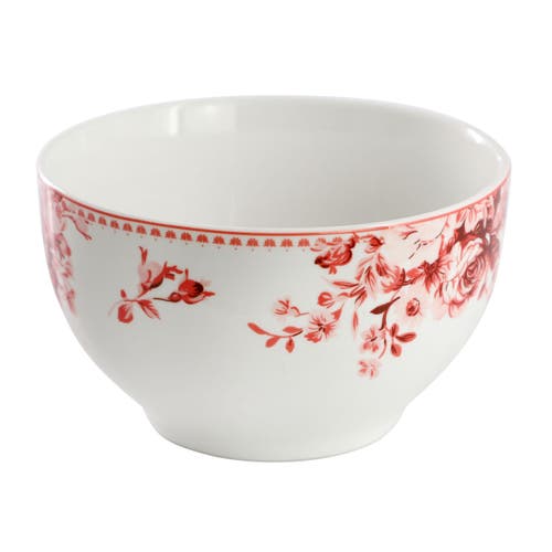 Elama Traditional Red Rose 16 Piece Stoneware Dinnerware Set In Multi