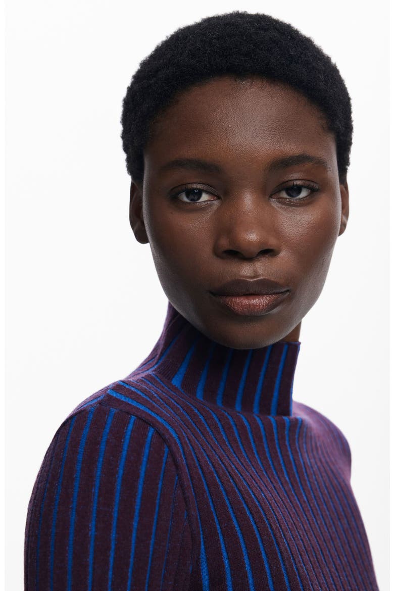 Fitted Rib Sweater, Alternate, color, PURPLE BLUE