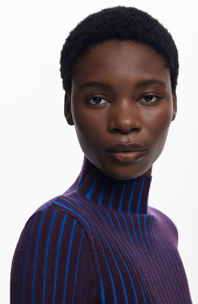 Desigual Fitted Rib Sweater, Alternate, color, Purple Blue