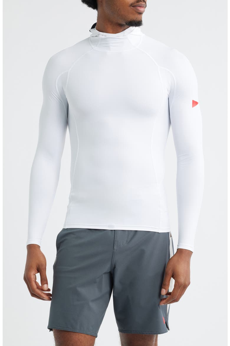 Long Sleeve Hooded Rashguard, Main, color, WHITE