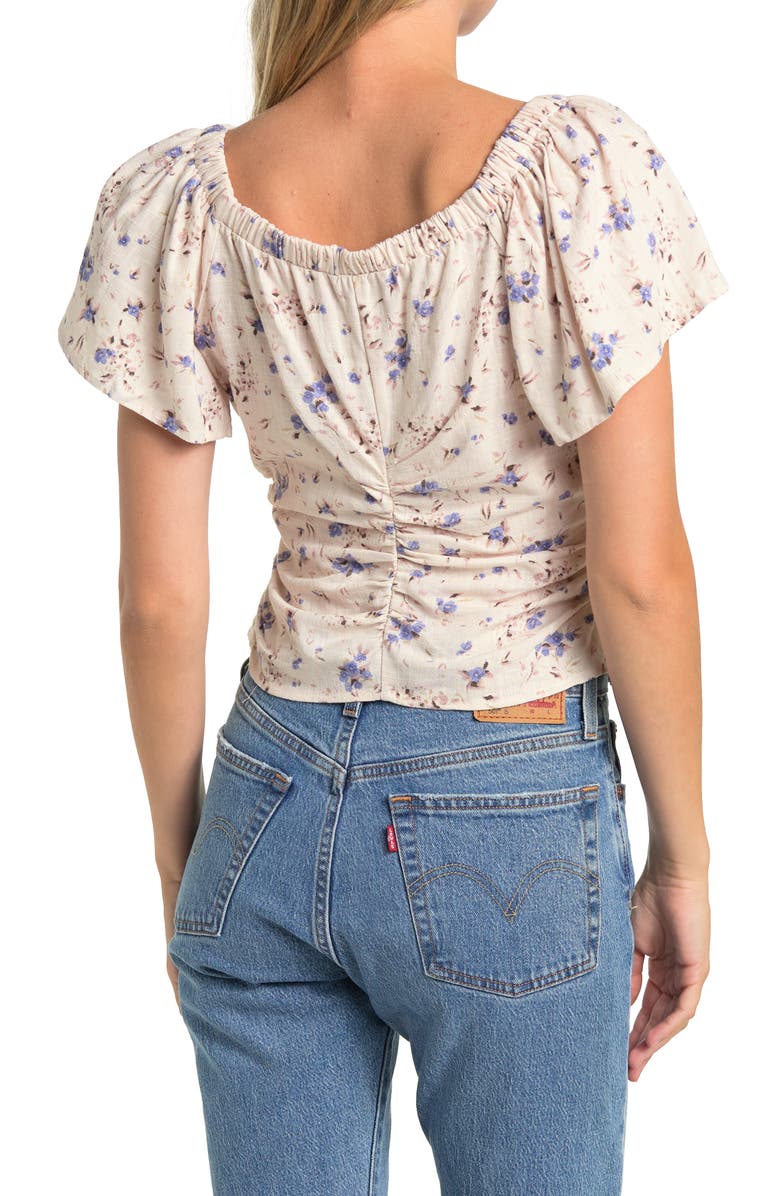 ASTR the Label Flutter Sleeve Faux Wrap Top, Alternate, color, 