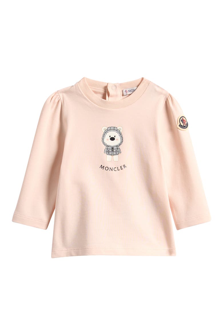 Kids' Long Sleeve Stretch Cotton Graphic T-Shirt, Main, color, PINK