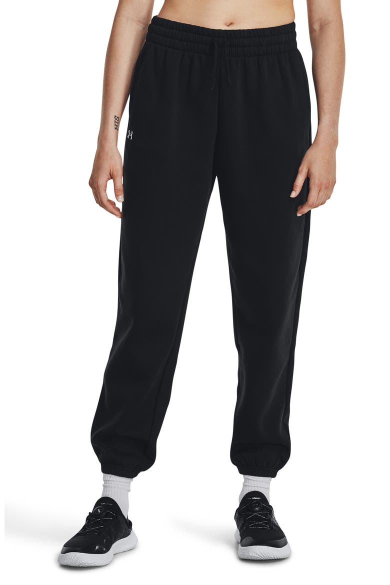 Rival Fleece Oversized Joggers, Main, color, BLACK