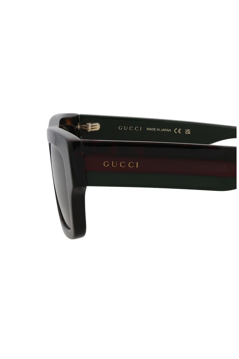 Novelty 55mm Rectangular Sunglasses, Alternate, color, HAVANA HAVANA GREEN