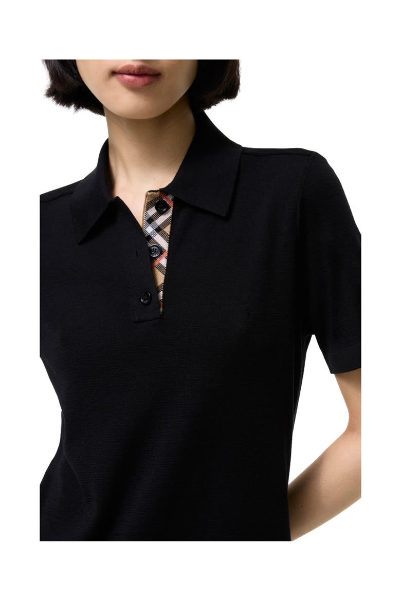 Wool Polo Shirt Dress, Alternate, color, Black