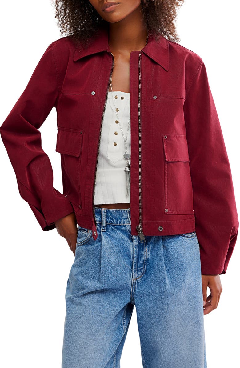 Free People Blair Faux Suede Jacket, Main, color, Dionysus