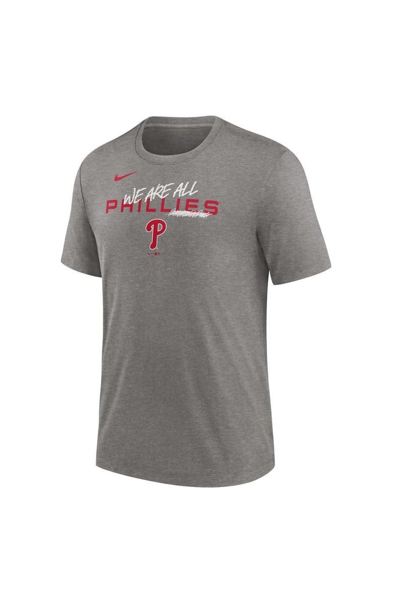 Nike Men's Nike Heather Charcoal Philadelphia Phillies We Are All Tri-Blend T-Shirt, Alternate, color,