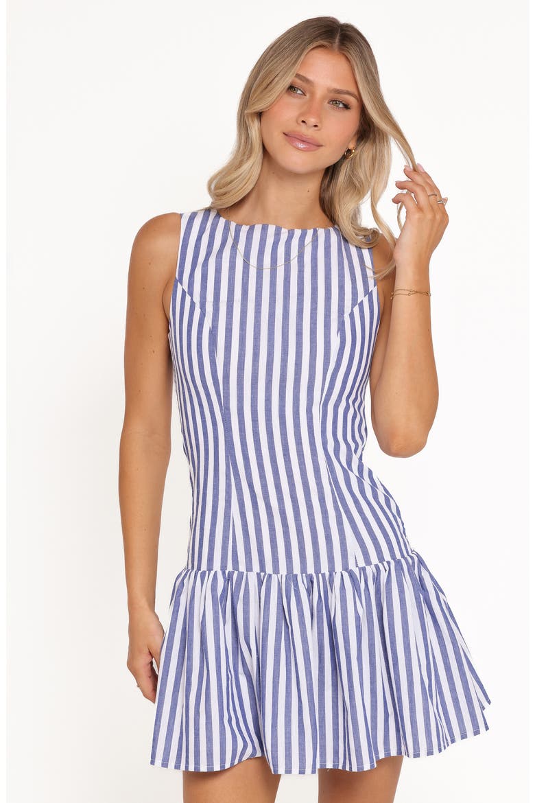 Marella Cotton Minidress, Alternate, color, BLUE STRIPE