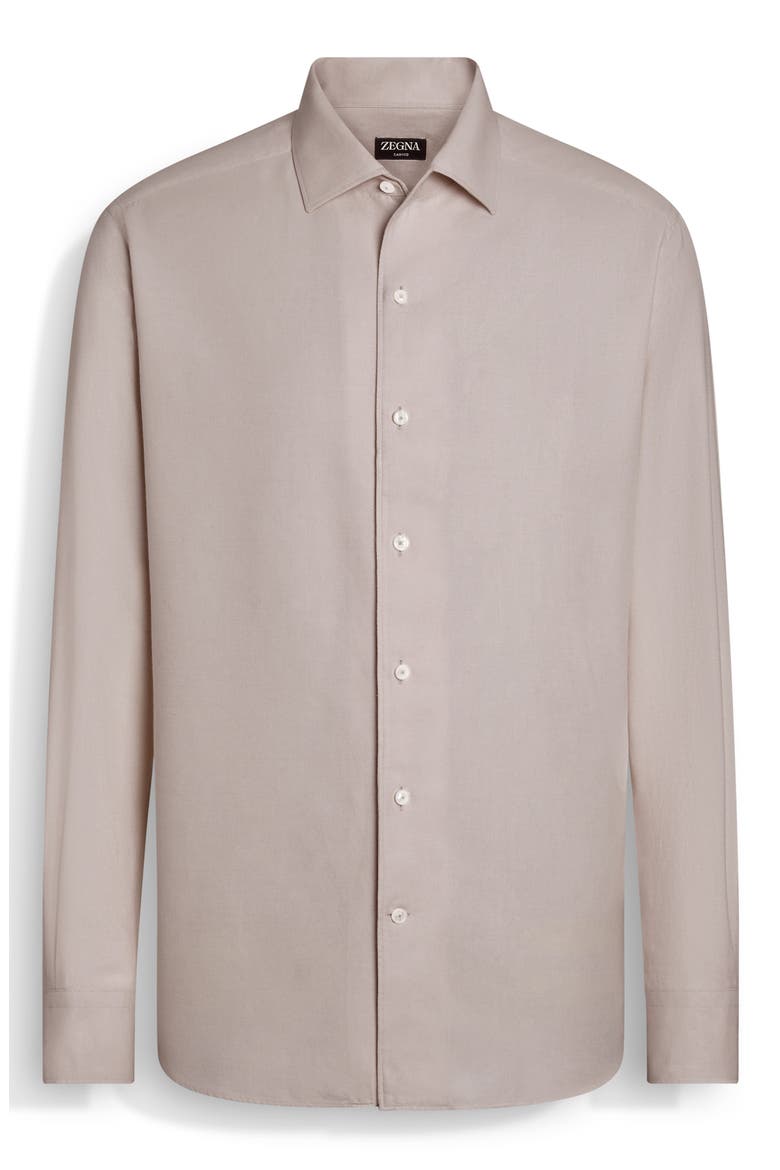 Cashco Cotton & Cashmere Oxford Button-Up Shirt, Alternate, color, LIGHT TAUPE