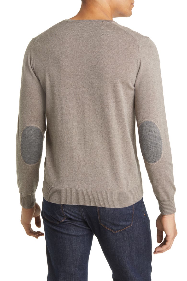 Fine Gauge Merino Wool V-Neck Sweater, Alternate, color, TAUPE