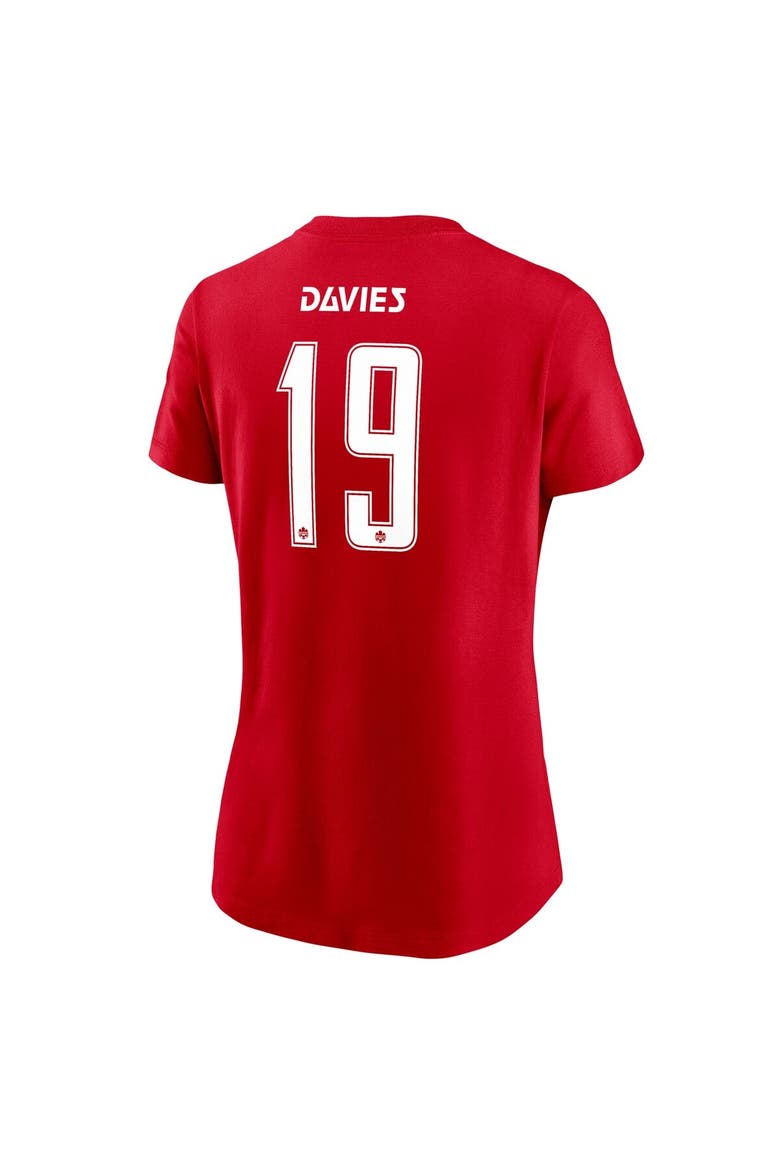 Women's Nike Alphonso Davies Red Canada Soccer Home Name & Number T-Shirt, Alternate, color, Red