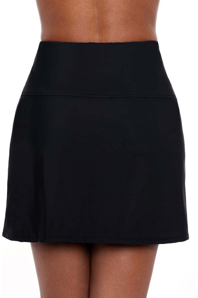 Fit & Flare Skirted Bikini Bottoms, Alternate, color, BLACK